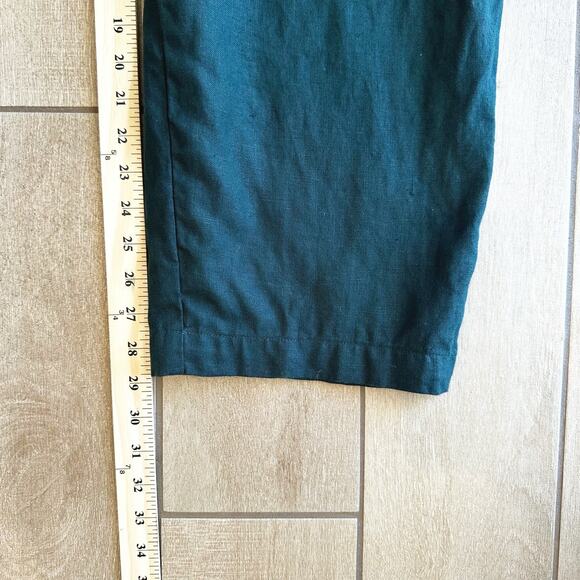 Eileen Fisher Wide Leg 100% Linen Trouser Pants Large Pleated Minimalist Classic - Picture 8 of 9